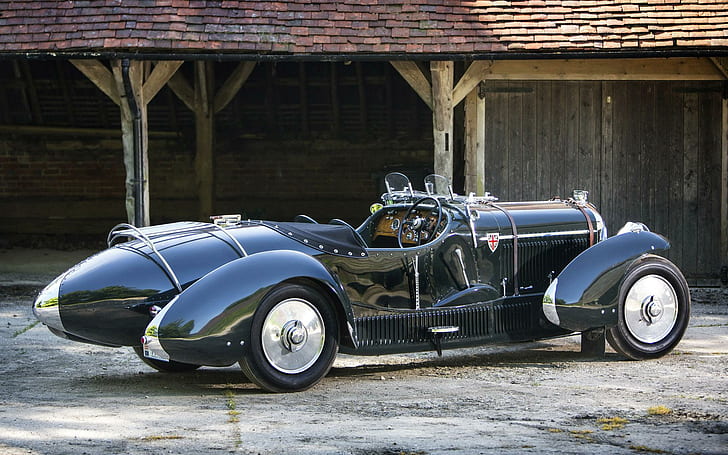 Bentley Torpedo Roadster, black vintage roadster, cars, 1920x1200