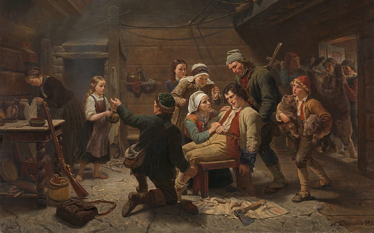 Norwegian, 1862, Oslo, Norwegian artist, oil on canvas, Adolf Tidemand