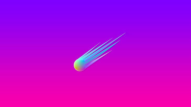 pink and purple logo, comet, minimalism, Blank Banshee, vaporwave