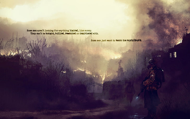 soldier illustration, quote, war, death, apocalyptic, smoke - physical structure, HD wallpaper