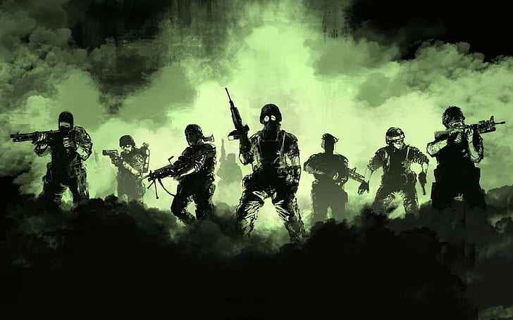 video games, army, artwork, smoke, Half-Life : Opposing Force
