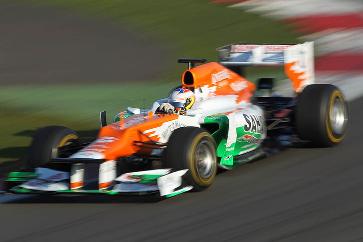 force india vjm05, car, speed, transportation, competition, sports race, HD wallpaper