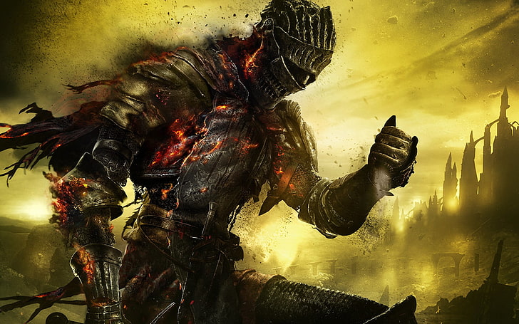 man burning digital wallpaper, video games, artwork, Dark Souls III, HD wallpaper