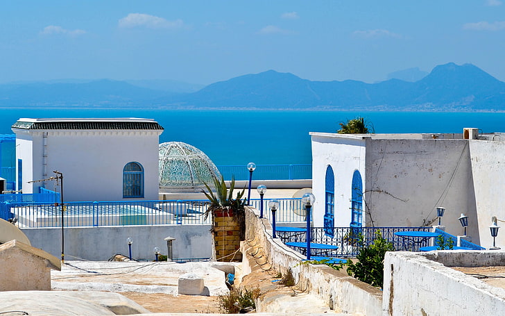 Santorini, Greece, tunisia, africa, resort, house, cyclades Islands, HD wallpaper