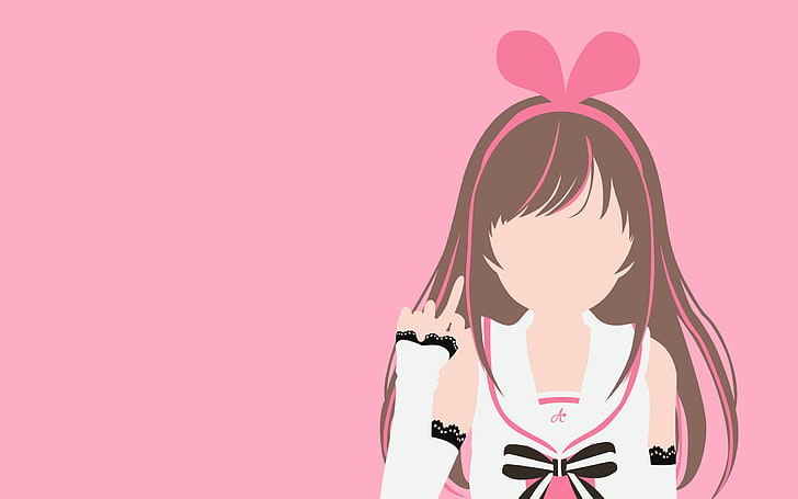 kizuna ai anime girls minimalism flatdesign simple background, HD wallpaper