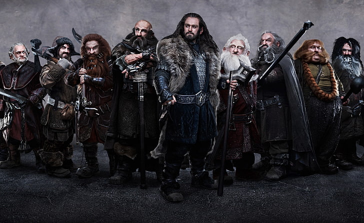 The Hobbit Dwarves, men's brown fleece coat, Movies, an unexpected journey, HD wallpaper