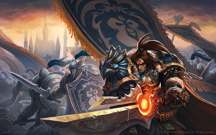 swordsman wallpaper, World of Warcraft, Alliance, warriors, Varian Wrynn