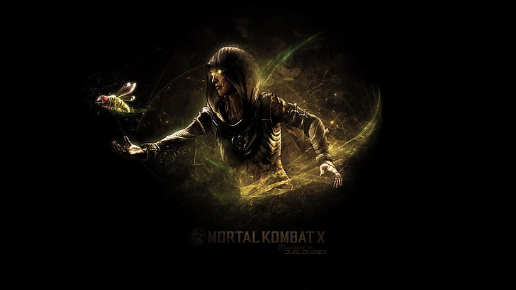 Mortal Kombat X poster, video games, simple background, D'Vorah