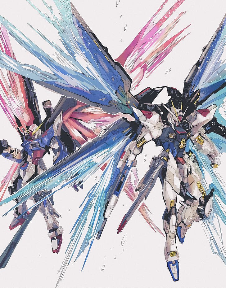 anime, mechs, Super Robot Taisen, Gundam, Mobile Suit Gundam SEED Destiny, HD wallpaper