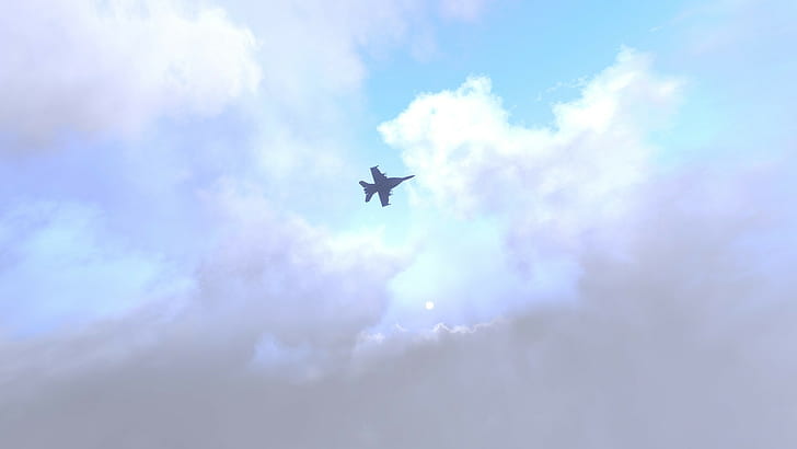 fa 18 hornet arma 3 jet fighter sky, low angle view, cloud - sky, HD wallpaper