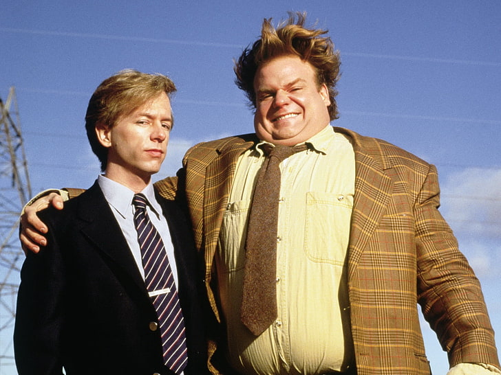 men's white and blue formal suit, tommy boy, chris farley, richard, HD wallpaper