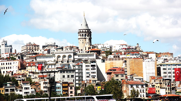 Istanbul, Turkey, galata, Galata Kulesi, built structure, architecture, HD wallpaper