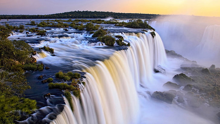 waterfall scenery, nature, landscape, scenics - nature, beauty in nature, HD wallpaper
