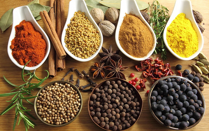 assorted spices, sprinkles, pepper - Seasoning, curry Powder, HD wallpaper