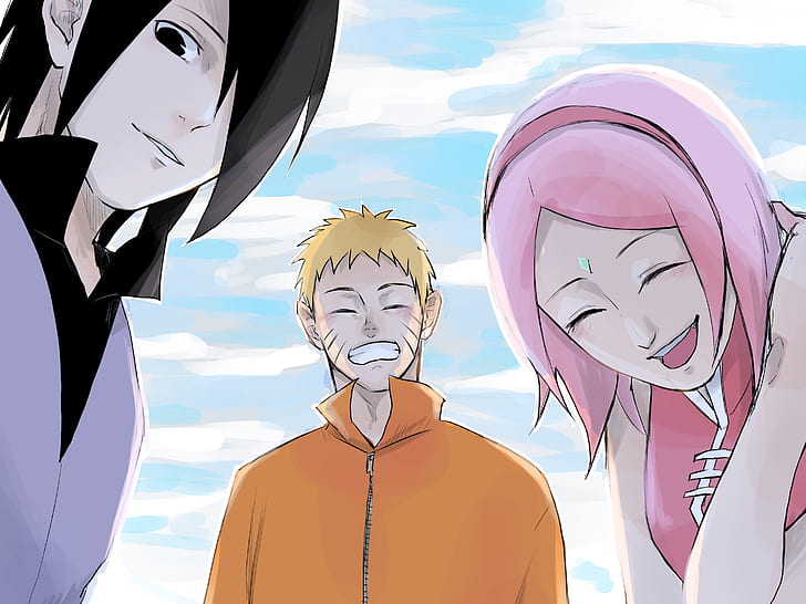 Naruto, Boruto, Naruto Uzumaki, Sakura Haruno, Sasuke Uchiha, HD wallpaper