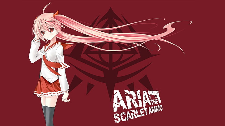 Hidan no Aria, Kanzaki Holmes Aria, anime girls, women, red, HD wallpaper