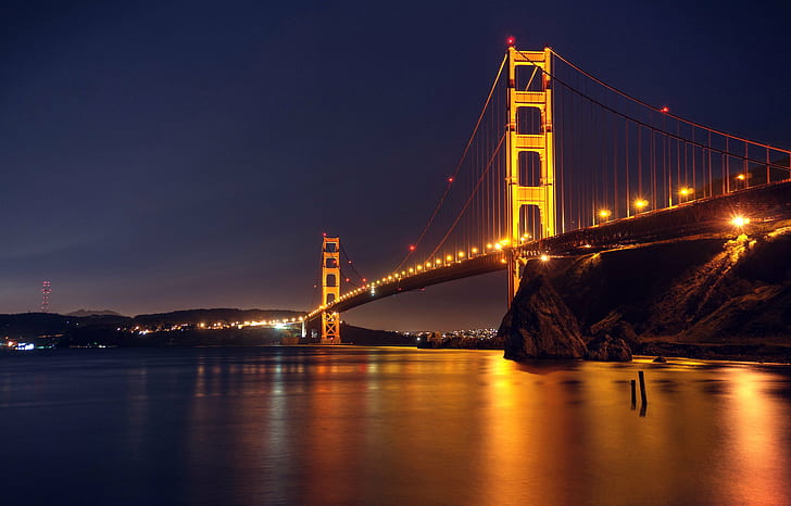 Golden Gate Bridge photo during nighttime, One dream, soul, glance