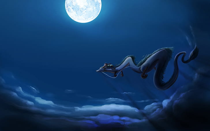 Cat Staring at the Bright Moon Anime Background Landscape