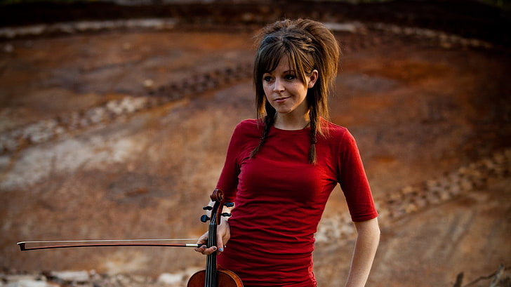 Lindsey Stirling, violin, one person, sport, brown hair, adult, HD wallpaper