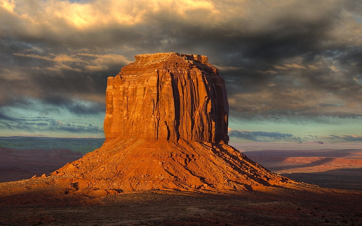 cliff, sandstone, Monument Valley, cloud - sky, beauty in nature