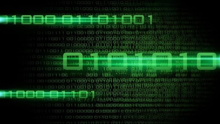 binary, black background, technology, code, green, computer