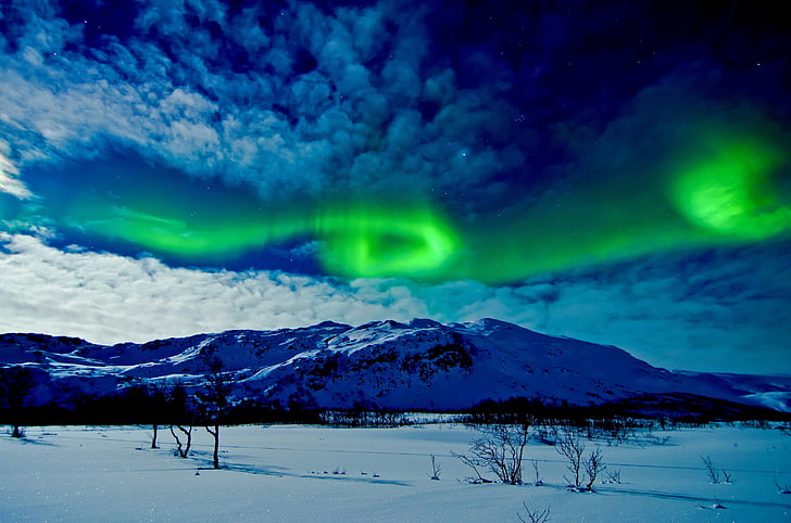 landscape photography of mountain with aurora borealis, nature
