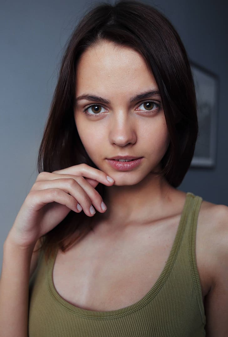 Natasha Udovenko, women, model, brunette, long hair, Ukrainian, HD wallpaper