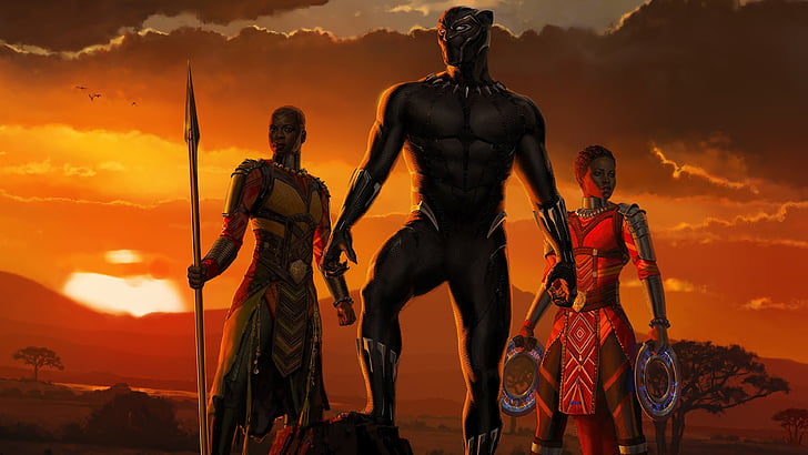 anime characters illustration, Black Panther, King of Wakanda