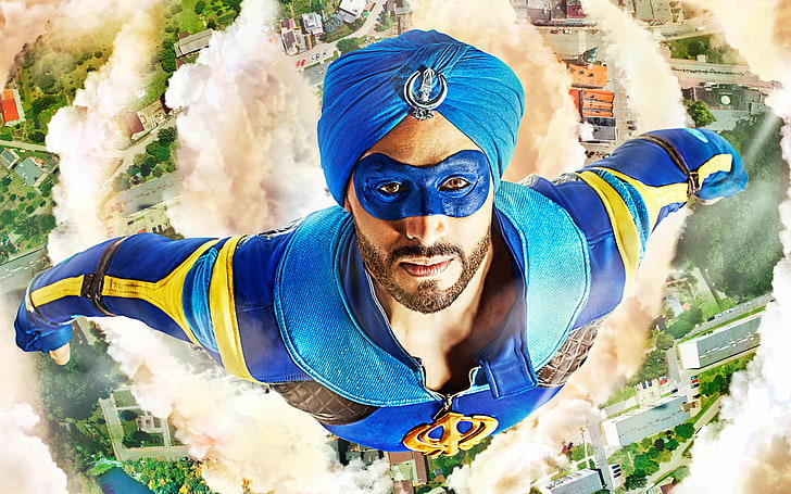 A Flying Jatt Poster, men's blue mask, Movies, Bollywood Movies
