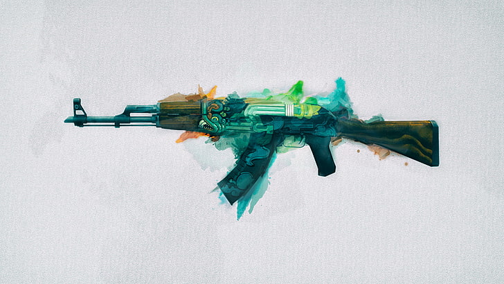 brown and black Kalashnikov rifle clip art, Counter-Strike: Global Offensive