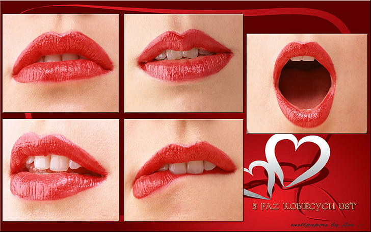 Five Phases Women's Mouth, women's red lipstick, heart, colour, HD wallpaper