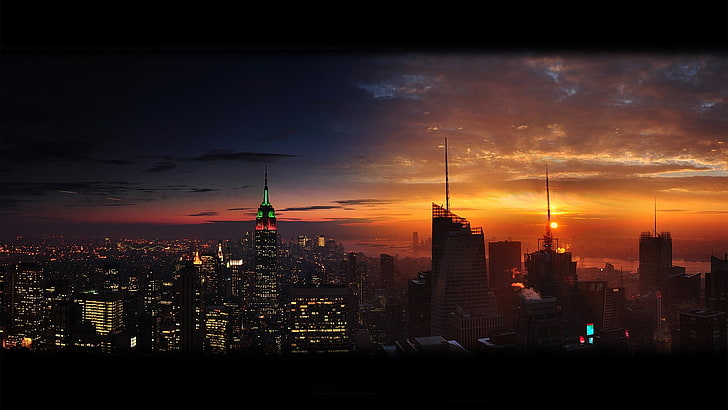 New York cityscape photo, Empire State building, urban Skyline, HD wallpaper