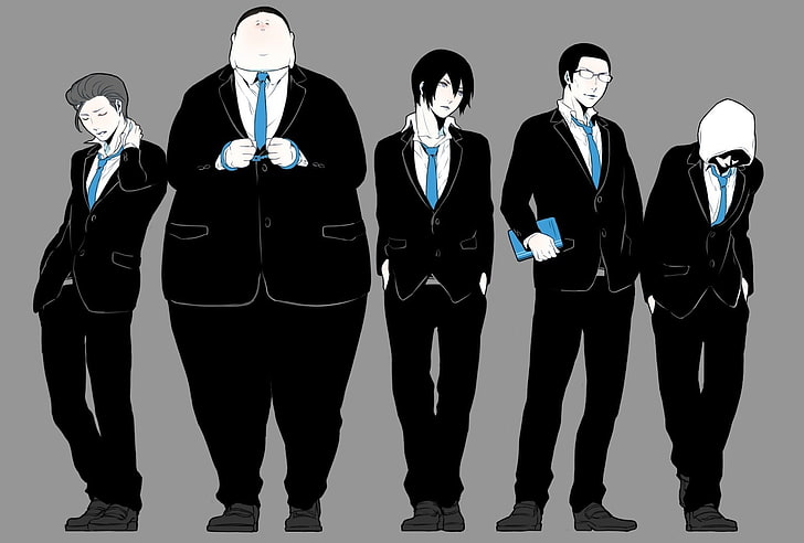 HD wallpaper: prison school, black and white, suits, manga, Anime, men,  standing | Wallpaper Flare