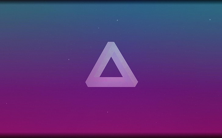 scanlines, shapes, abstract, Penrose triangle, triangle shape, HD wallpaper