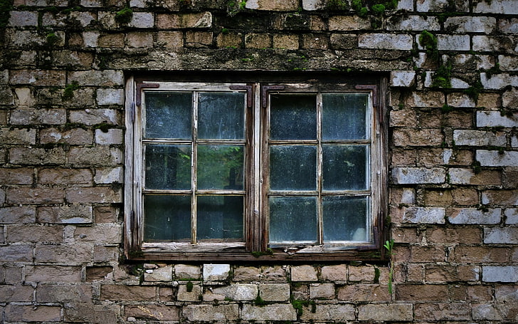 window, wall, old, bricks, built structure, architecture, building exterior, HD wallpaper