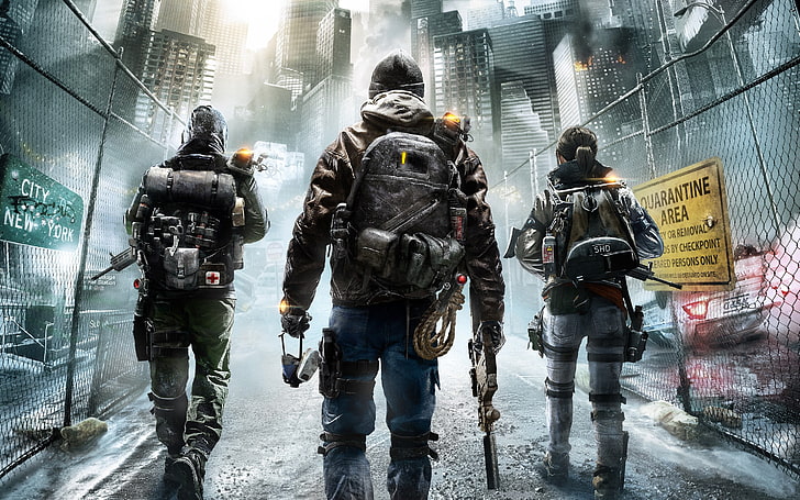 men's black backpack, Tom Clancy's The Division, Ubisoft, video games, HD wallpaper