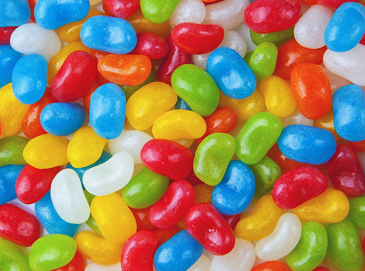 Colorful Jelly Beans, assorted-color candy lot, Food and Drink, HD wallpaper