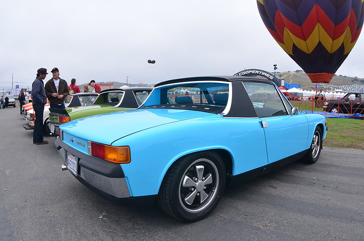 914, 916, bleu, blue, cars, classic, coupe, germany, porsche, HD wallpaper