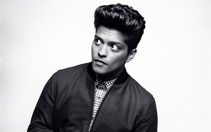 Bruno Mars, actor, performance, 2014, black And White, people, HD wallpaper