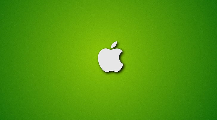 Apple Logo on Noisy Green Background, Computers, Mac