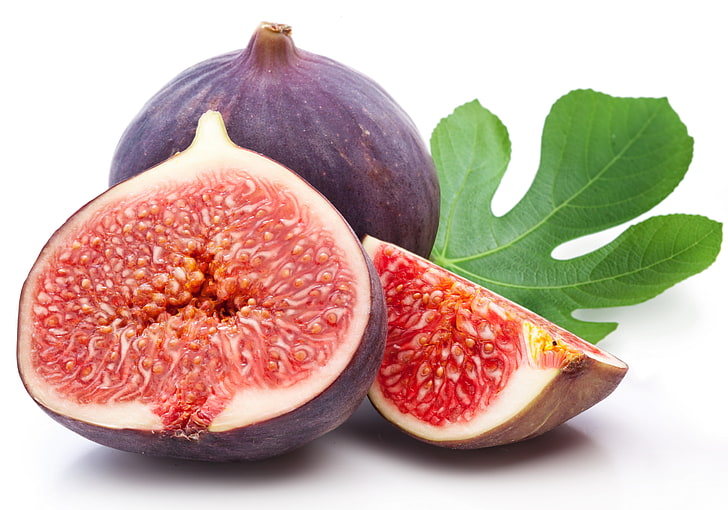 red pomegranate, figs, fruit, ripe, food, freshness, slice, cross Section, HD wallpaper