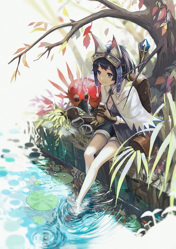 HD wallpaper: water, fantasy girl, original characters, anime girls, lake |  Wallpaper Flare