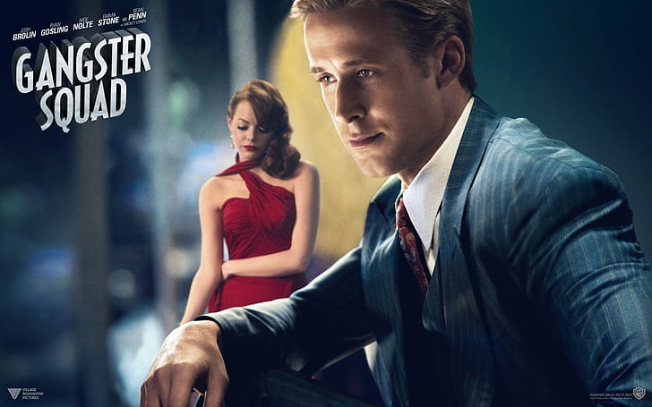 Gangster Squad, ryan gosling, jerry wouters, emma stone, HD wallpaper