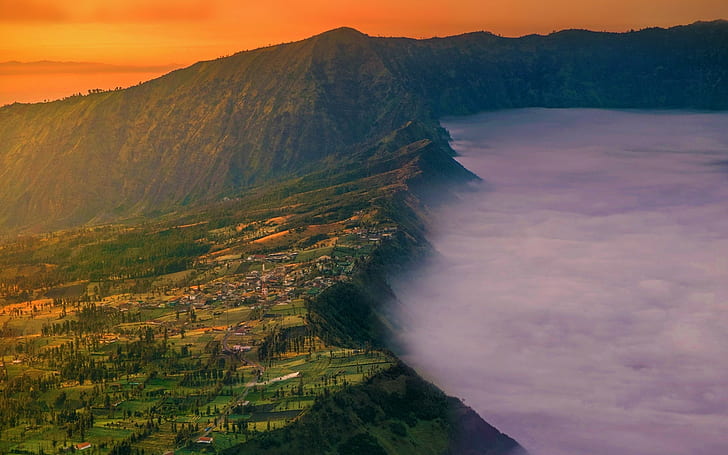 Java, Cemoro Lawang, Java (island), Indonesia, field, Mount Bromo, HD wallpaper