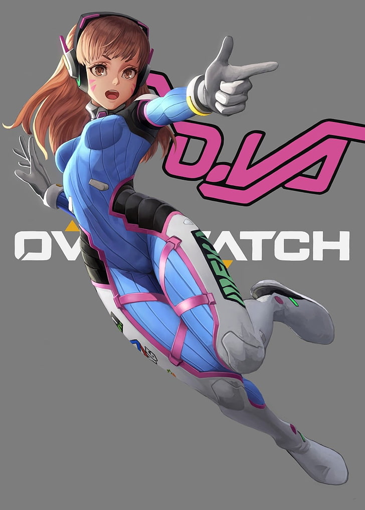 D.Va from Overwatch illustration, D.Va (Overwatch), bodysuit, HD wallpaper