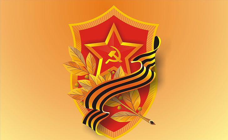 Communist Symbol, Soviet Union flag vector art, Aero, colored background
