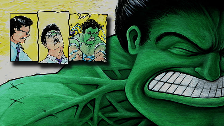 Hulk, graphic novels, art and craft, green color, creativity, HD wallpaper
