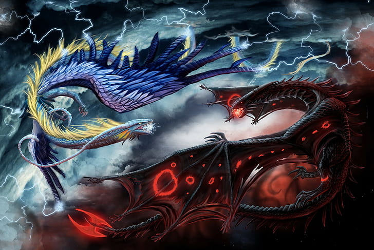 fantasy art, dragon, HD wallpaper