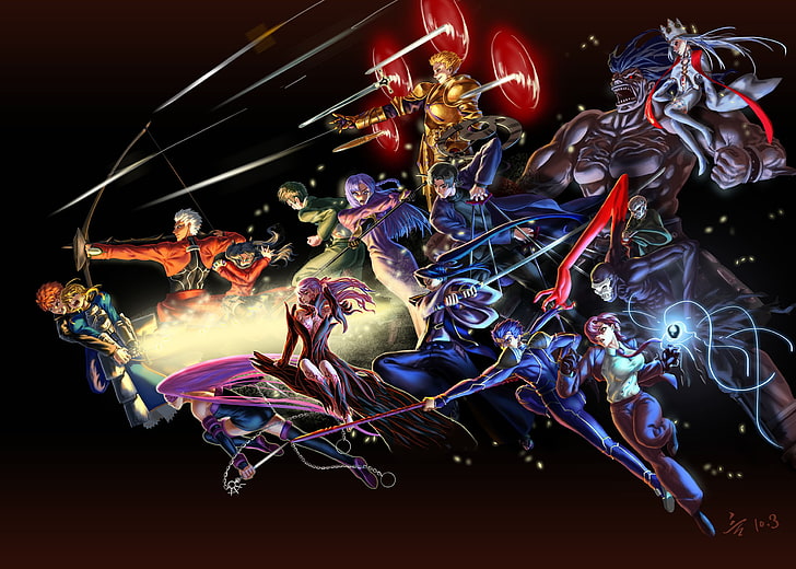 Fate Series, Fate/Stay Night, Sakura Matou, Saber, Lancer (Fate/Stay Night), HD wallpaper