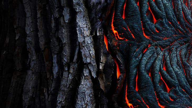 magma, hardened lava, Phil Kallahan, вулканический очаг, HD wallpaper